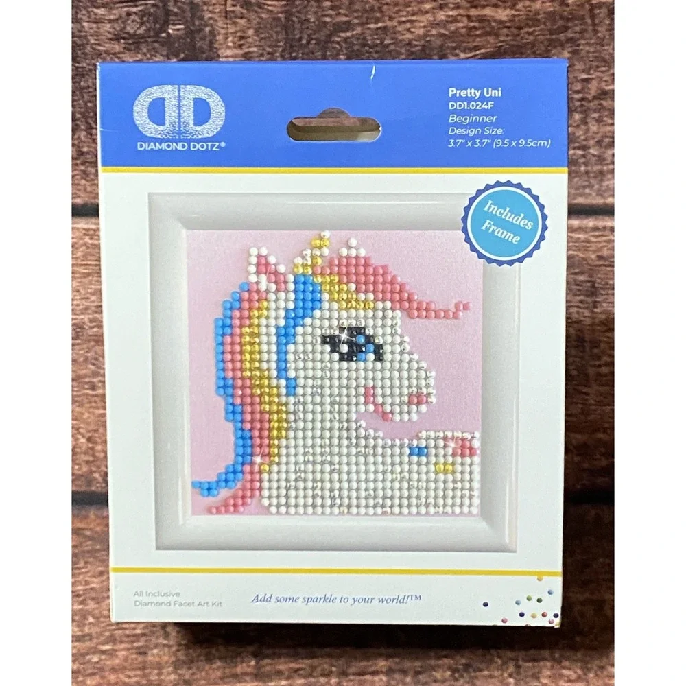 Diamond Dotz Pretty Uni Diamond Dotting Kit with frame (6in x 6in) New